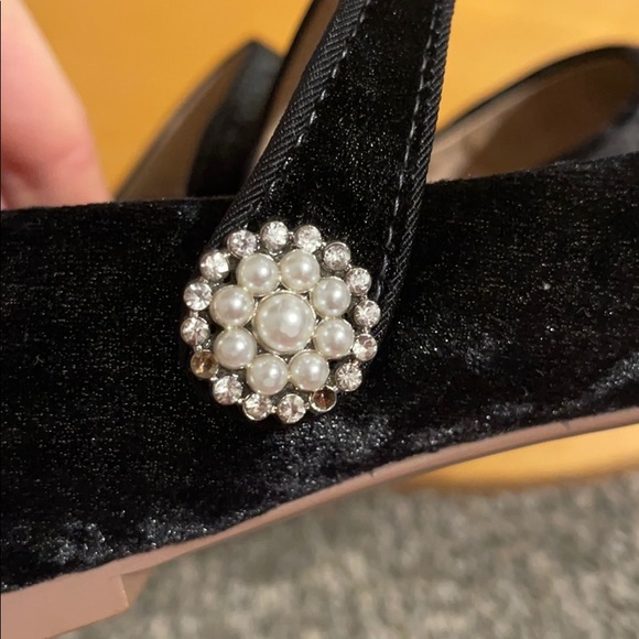 Ava and Aiden Black Velvet Flats 7 - Picture 3 of 8